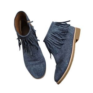 Kate‎ Spade Women's Boots Size 9 Chambray Fringe Country Concert Boho